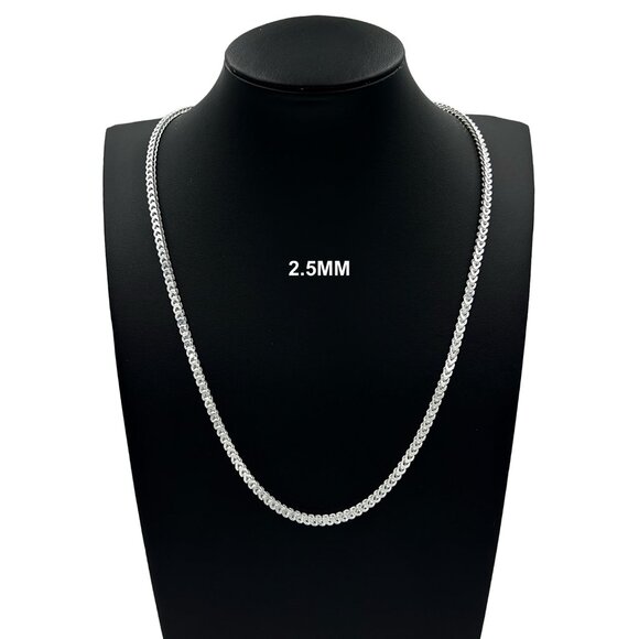 Real 925 SOLID Sterling Silver 2.5mm Franco Link Chain Necklace 22" inch - Picture 1 of 6